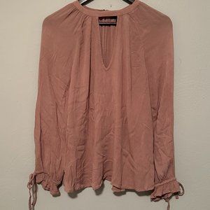 American Eagle Women's Dusty Pink/Mauve Flowy Long Sleeve Blouse Size Medium